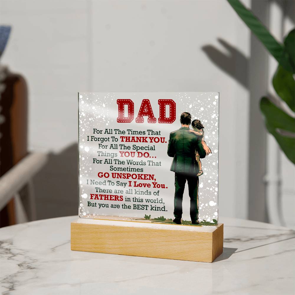 Gift for Dad – Thank You Acrylic LED Plaque