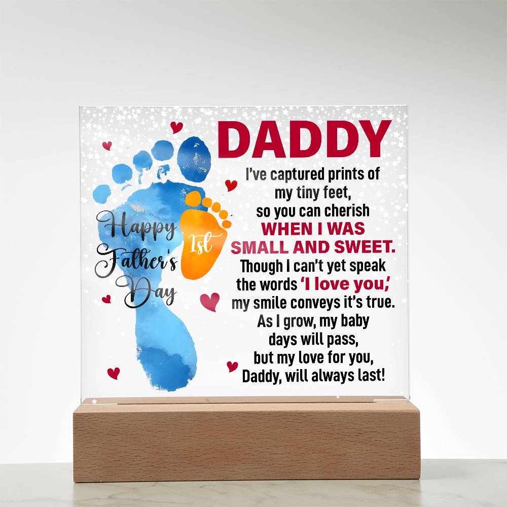 Personalized Photo Gift – Acrylic LED Plaque When I Was Small and Sweet