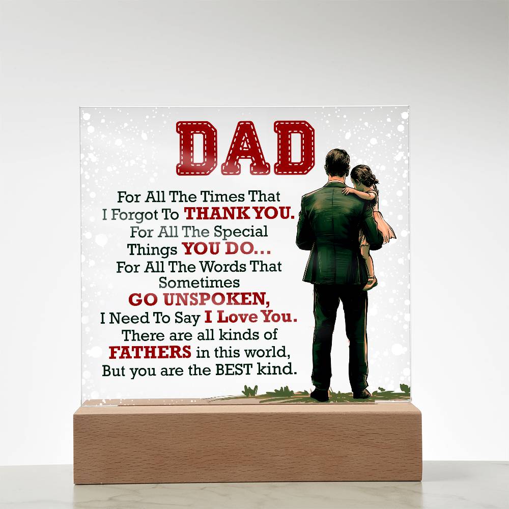 Gift for Dad – Thank You Acrylic LED Plaque