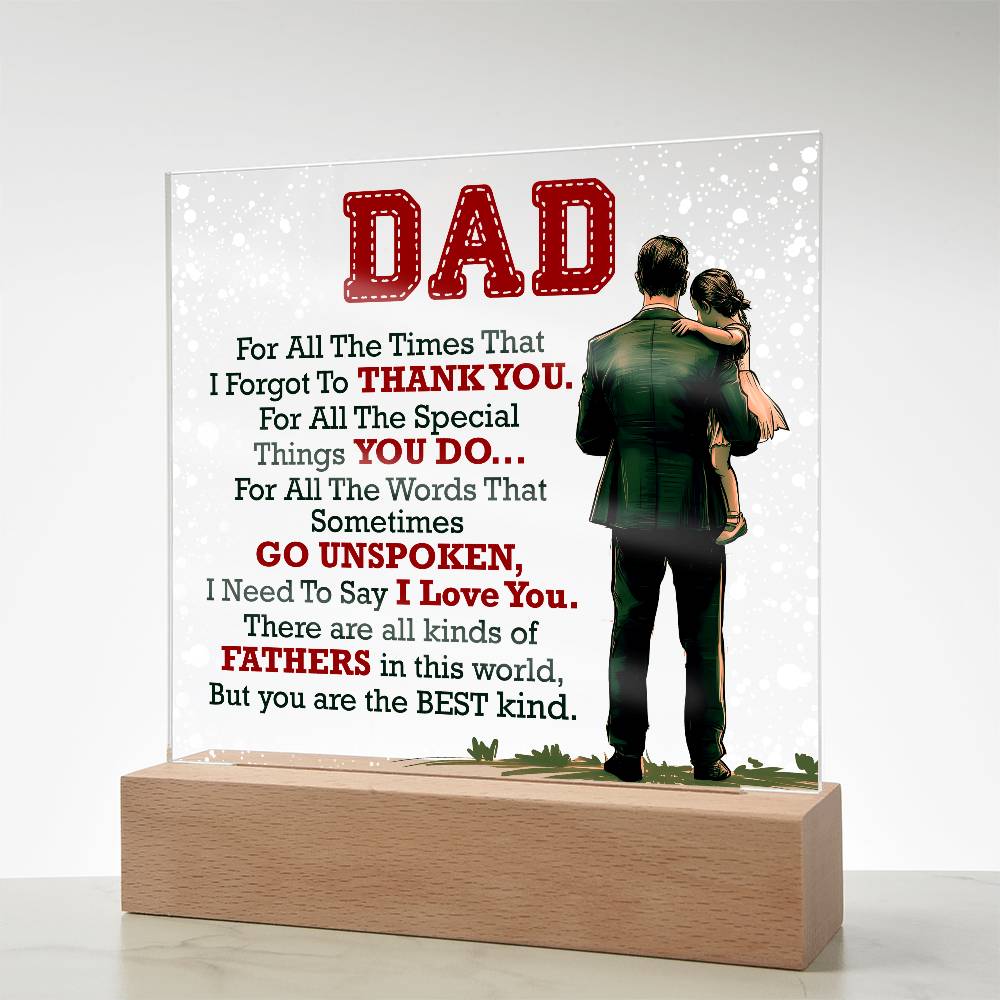 Gift for Dad – Thank You Acrylic LED Plaque