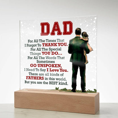 Gift for Dad – Thank You Acrylic LED Plaque
