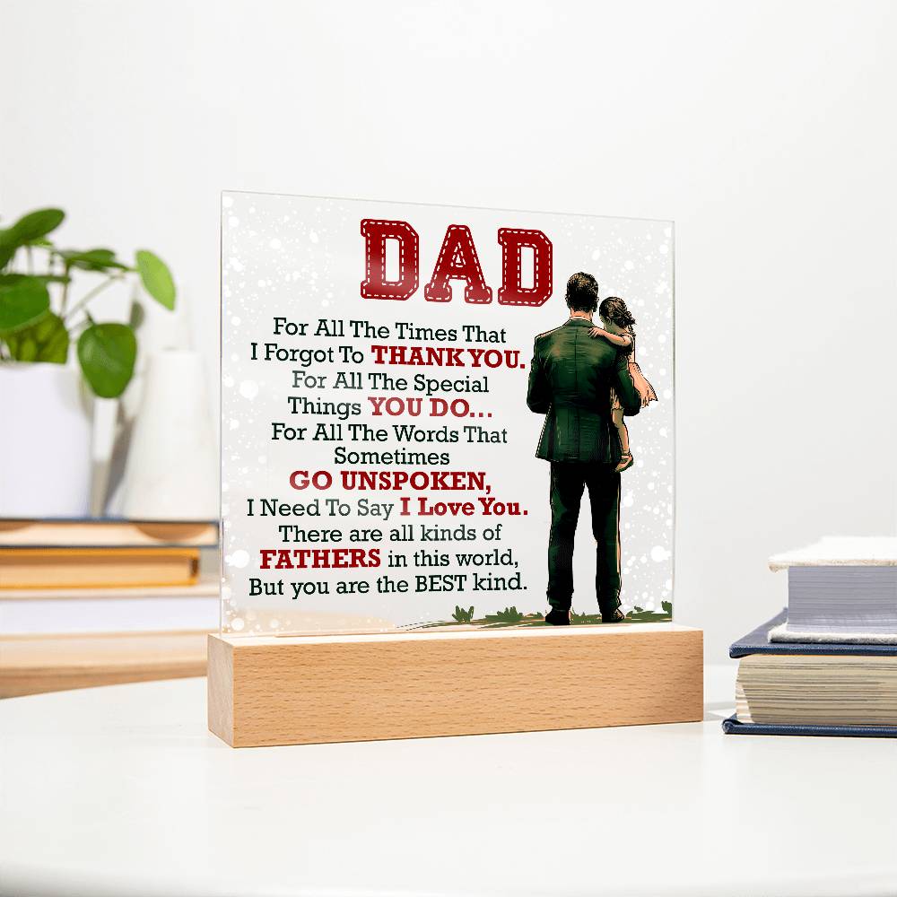Gift for Dad – Thank You Acrylic LED Plaque