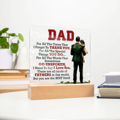 Gift for Dad – Thank You Acrylic LED Plaque
