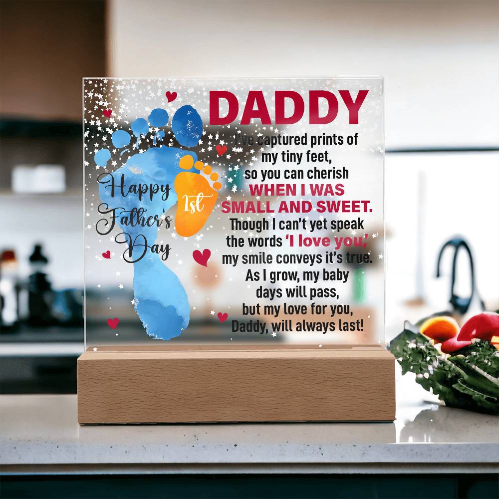 Personalized Photo Gift – Acrylic LED Plaque When I Was Small and Sweet