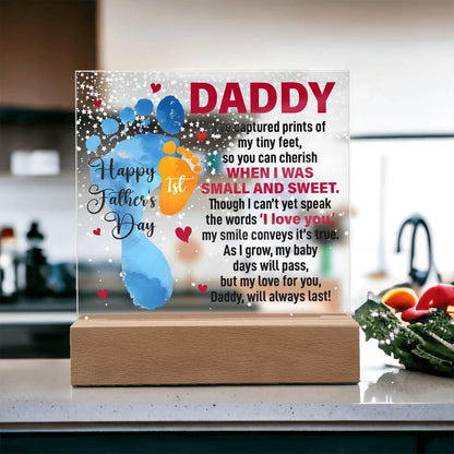 Personalized Photo Gift – Acrylic LED Plaque When I Was Small and Sweet