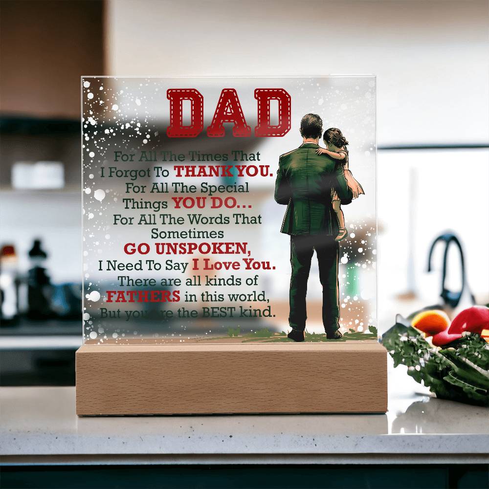 Gift for Dad – Thank You Acrylic LED Plaque