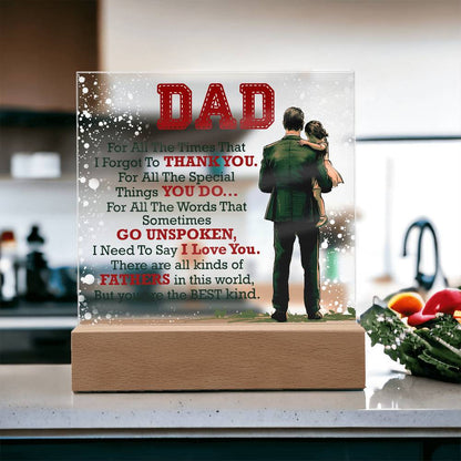 Gift for Dad – Thank You Acrylic LED Plaque