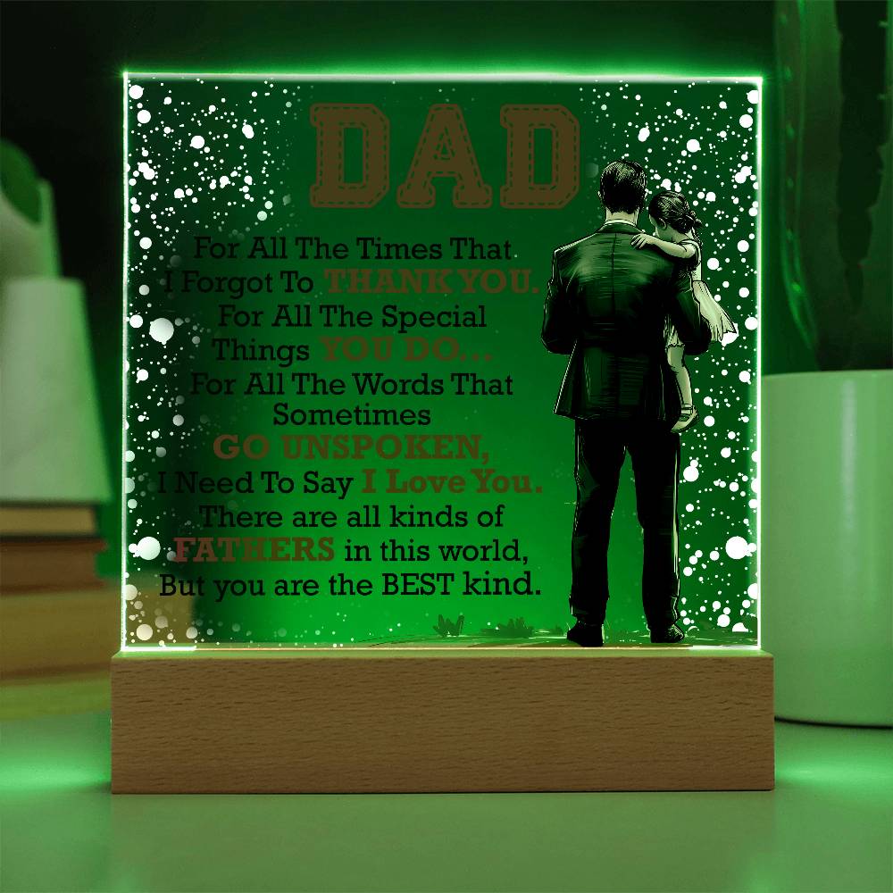 Gift for Dad – Thank You Acrylic LED Plaque