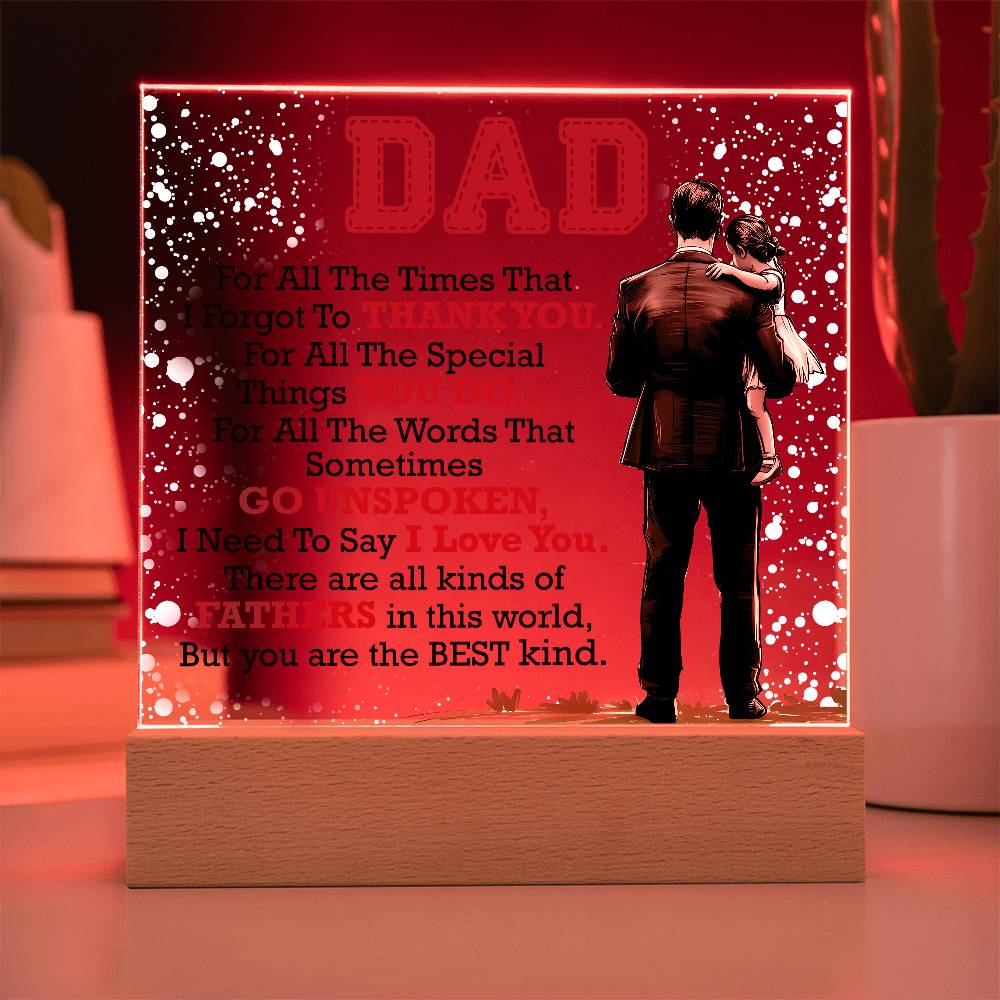 Gift for Dad – Thank You Acrylic LED Plaque