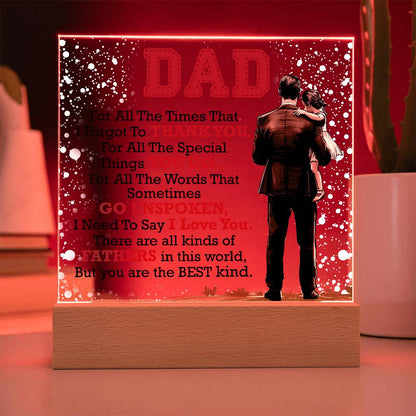Gift for Dad – Thank You Acrylic LED Plaque