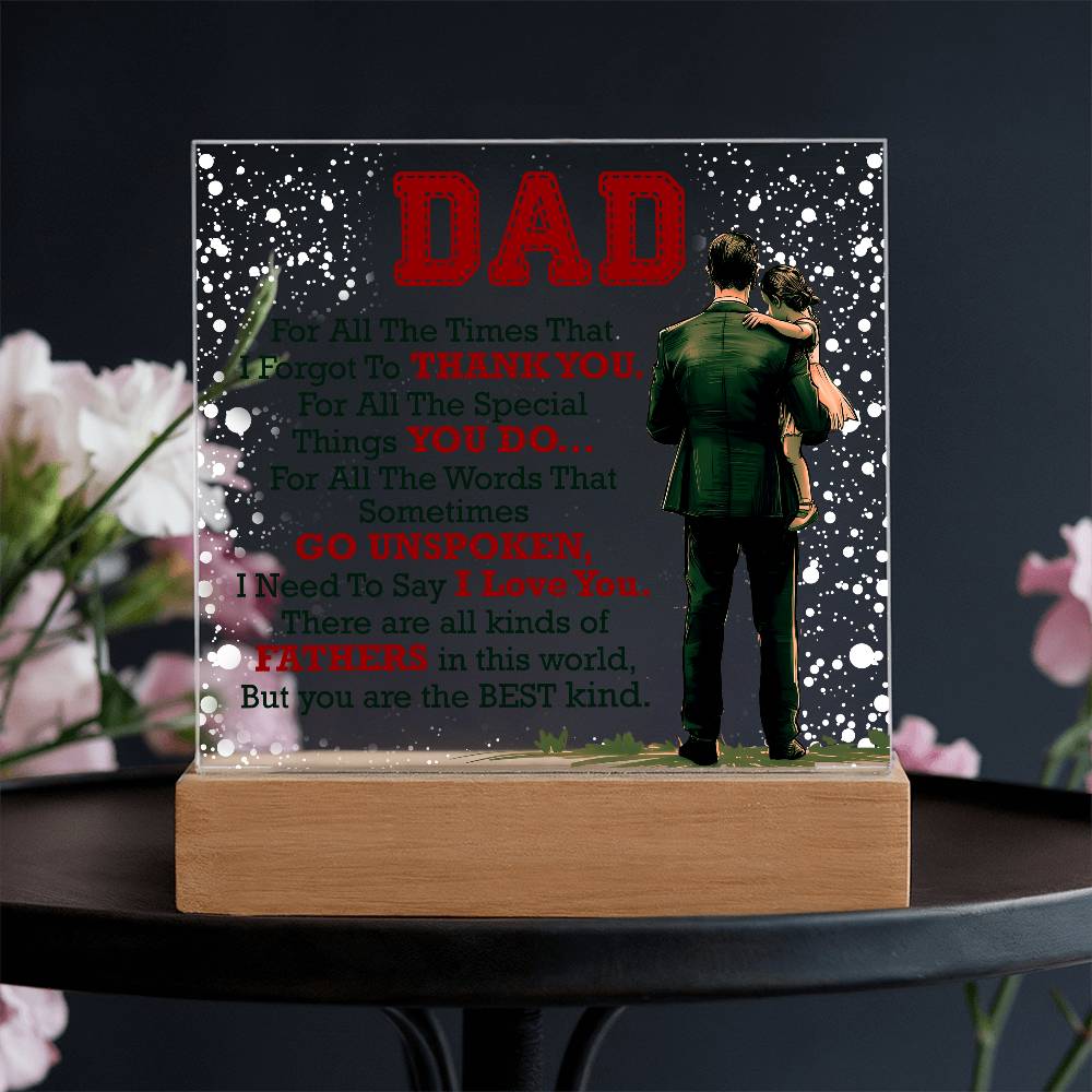 Gift for Dad – Thank You Acrylic LED Plaque