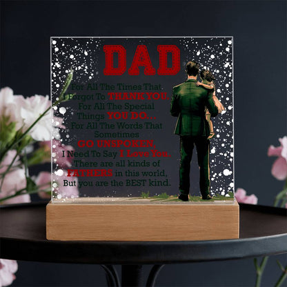 Gift for Dad – Thank You Acrylic LED Plaque