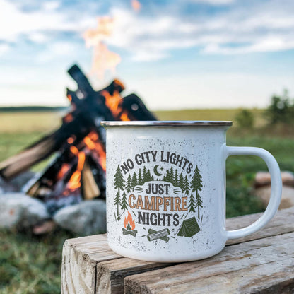 Camping Mug No City Lights Enamel Mug