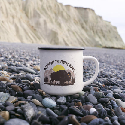 Camping Mug – Fluffy Cows Cute Animal Enamel Camping Mug