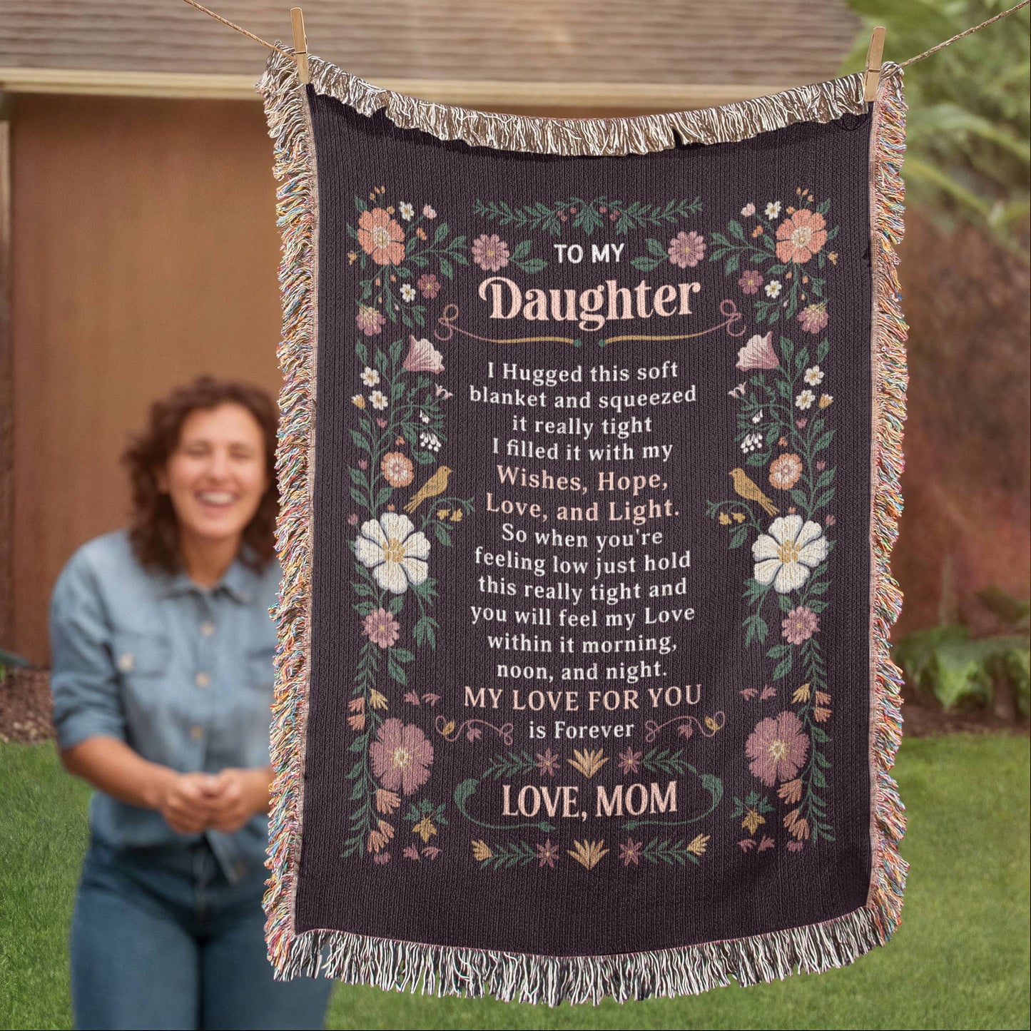 Daughter Blanket Gift – To My Daughter Heirloom Woven Blanket