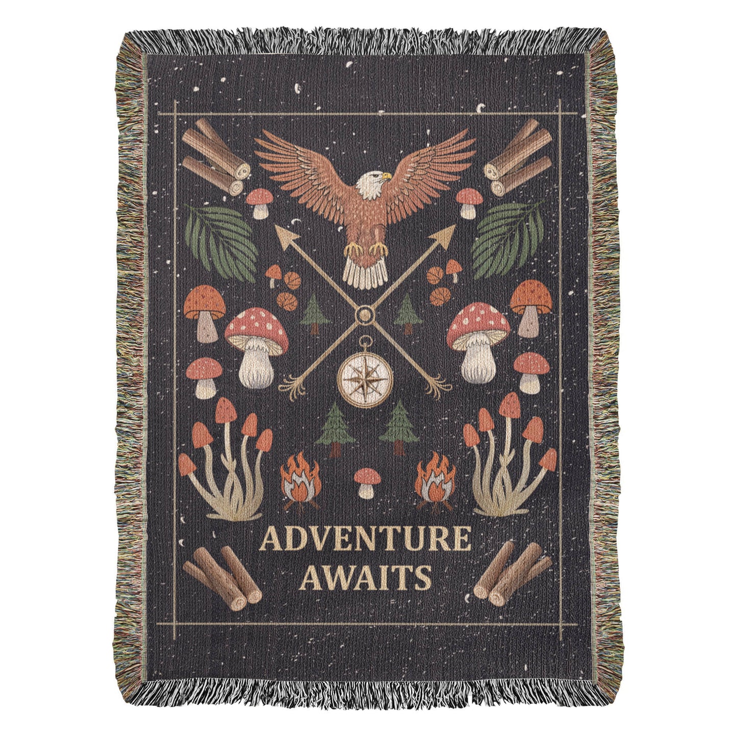 Adventure Awaits Woven Blanket – Travel Themed Gift
