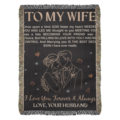 Wife Gift Blanket – To My Wife Heirloom Woven Blanket