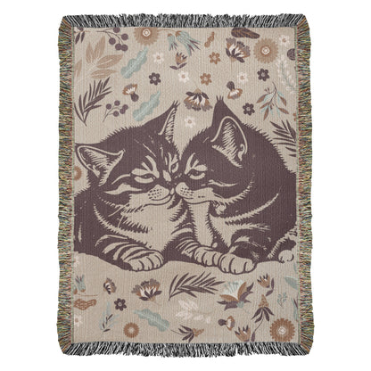 Cat Lover Blanket – Heirloom Woven Cat Themed Throw Blanket