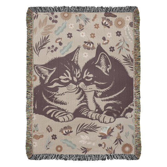 Cat Lover Blanket – Heirloom Woven Cat Themed Throw Blanket