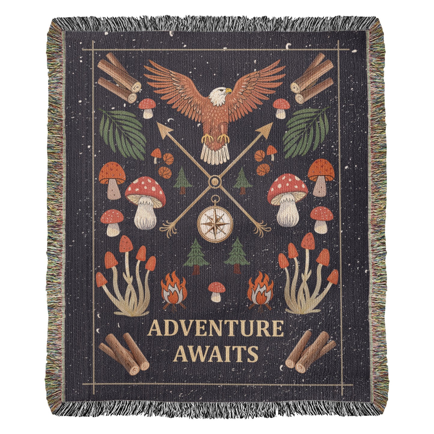 Adventure Awaits Woven Blanket – Travel Themed Gift