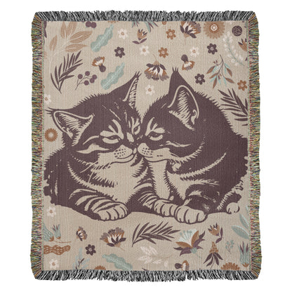 Cat Lover Blanket – Heirloom Woven Cat Themed Throw Blanket