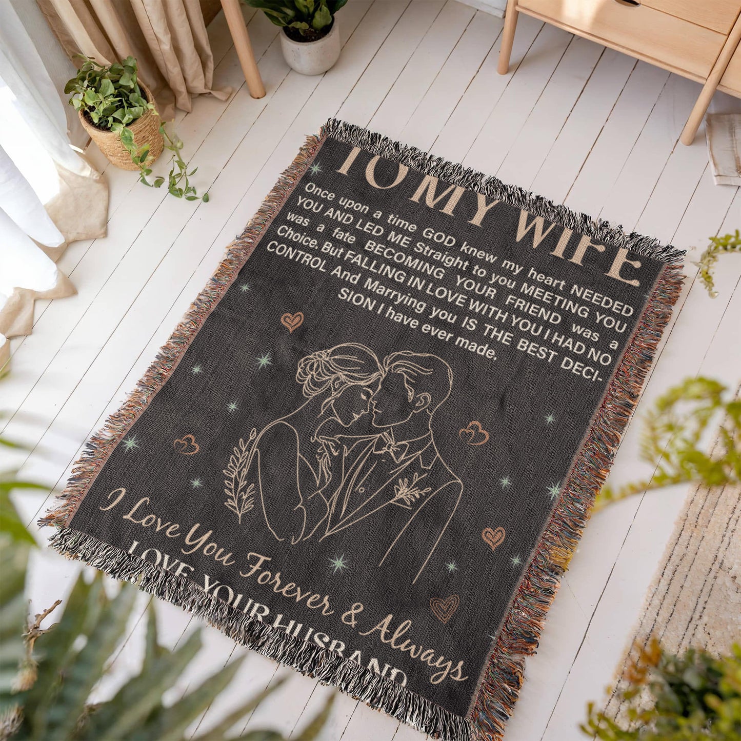 Wife Gift Blanket – To My Wife Heirloom Woven Blanket