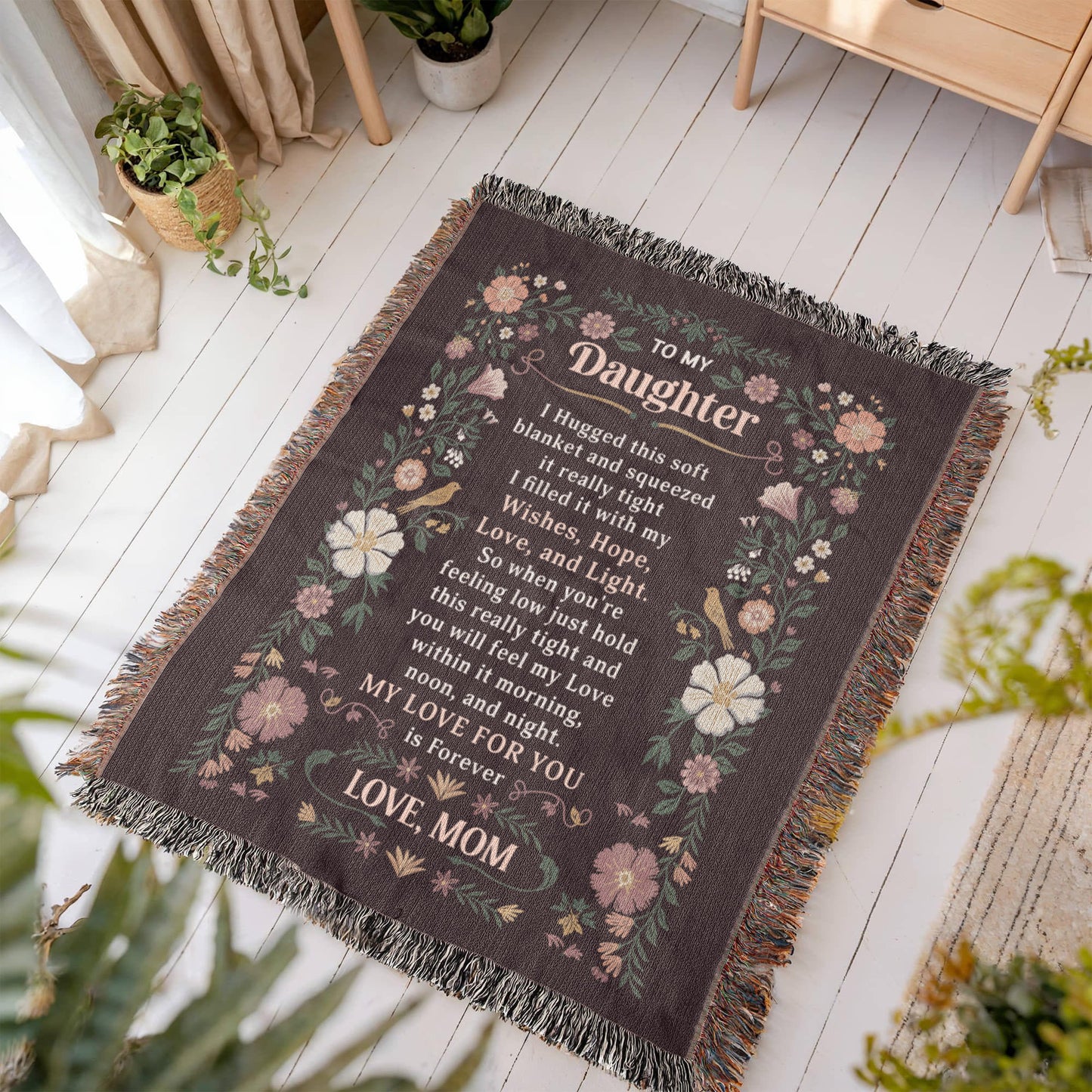 Daughter Blanket Gift – To My Daughter Heirloom Woven Blanket