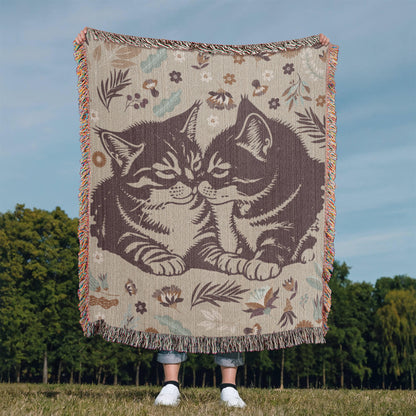 Cat Lover Blanket – Heirloom Woven Cat Themed Throw Blanket