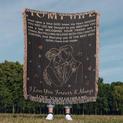 Wife Gift Blanket – To My Wife Heirloom Woven Blanket