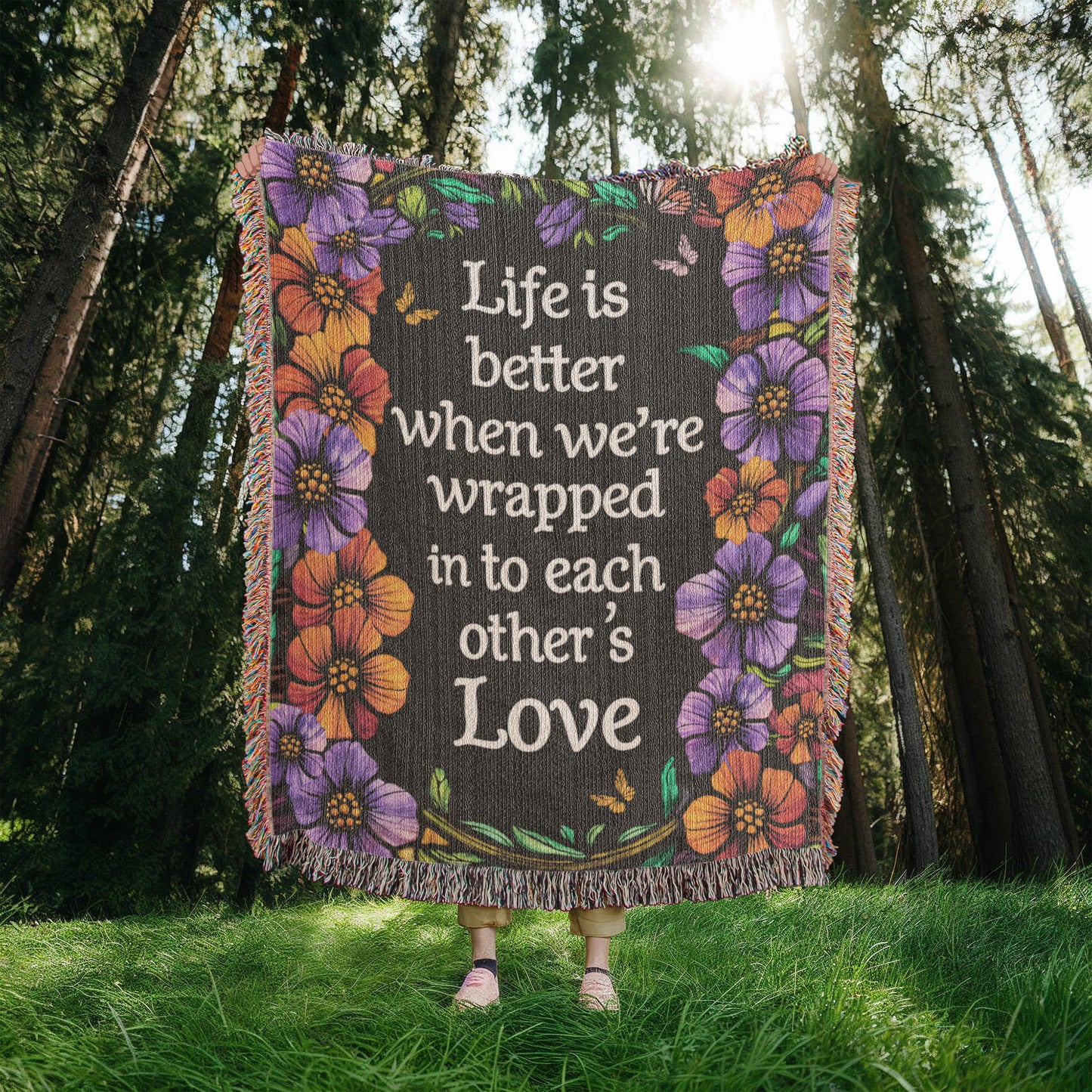 Love Quote Blanket – Life is Better With You Heirloom Blanket