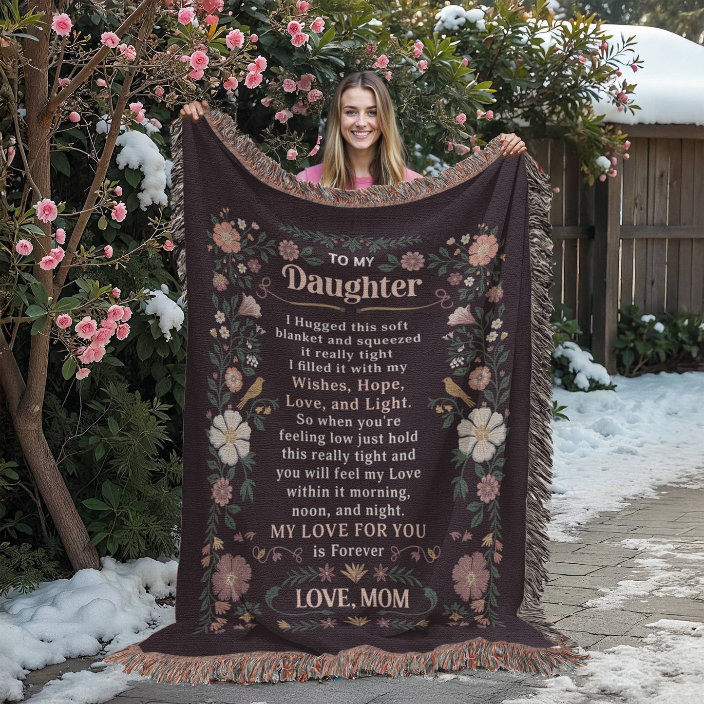 Daughter Blanket Gift – To My Daughter Heirloom Woven Blanket