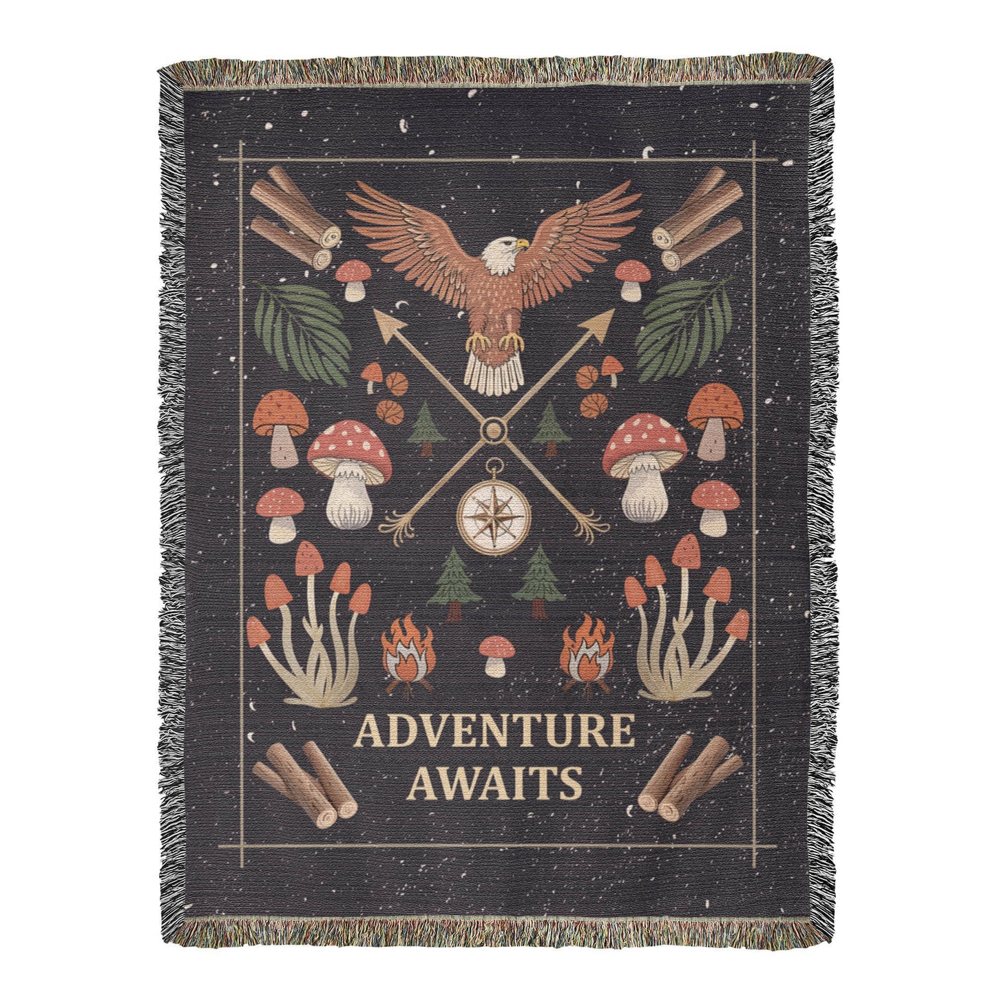 Adventure Awaits Woven Blanket – Travel Themed Gift
