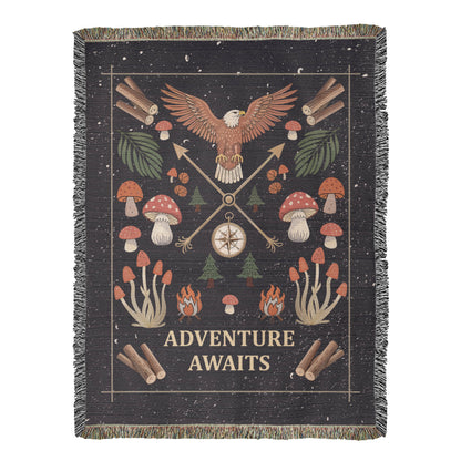 Adventure Awaits Woven Blanket – Travel Themed Gift