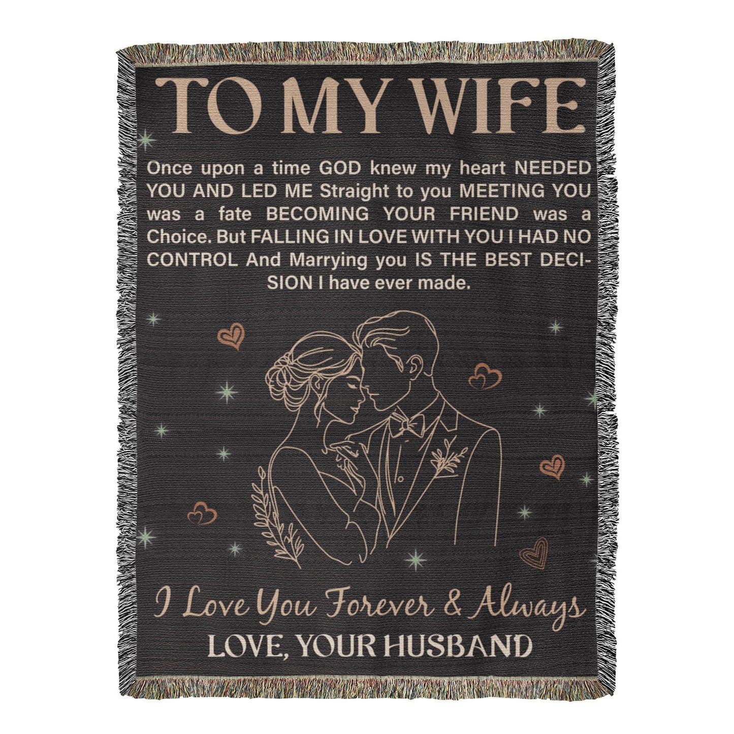 Wife Gift Blanket – To My Wife Heirloom Woven Blanket