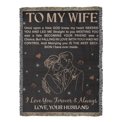 Wife Gift Blanket – To My Wife Heirloom Woven Blanket
